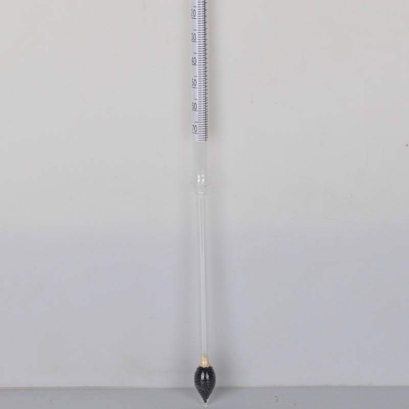 0-70密度计比重计婆梅氏酒精计液体密度测量计玻璃浮计教具学具白底实物图