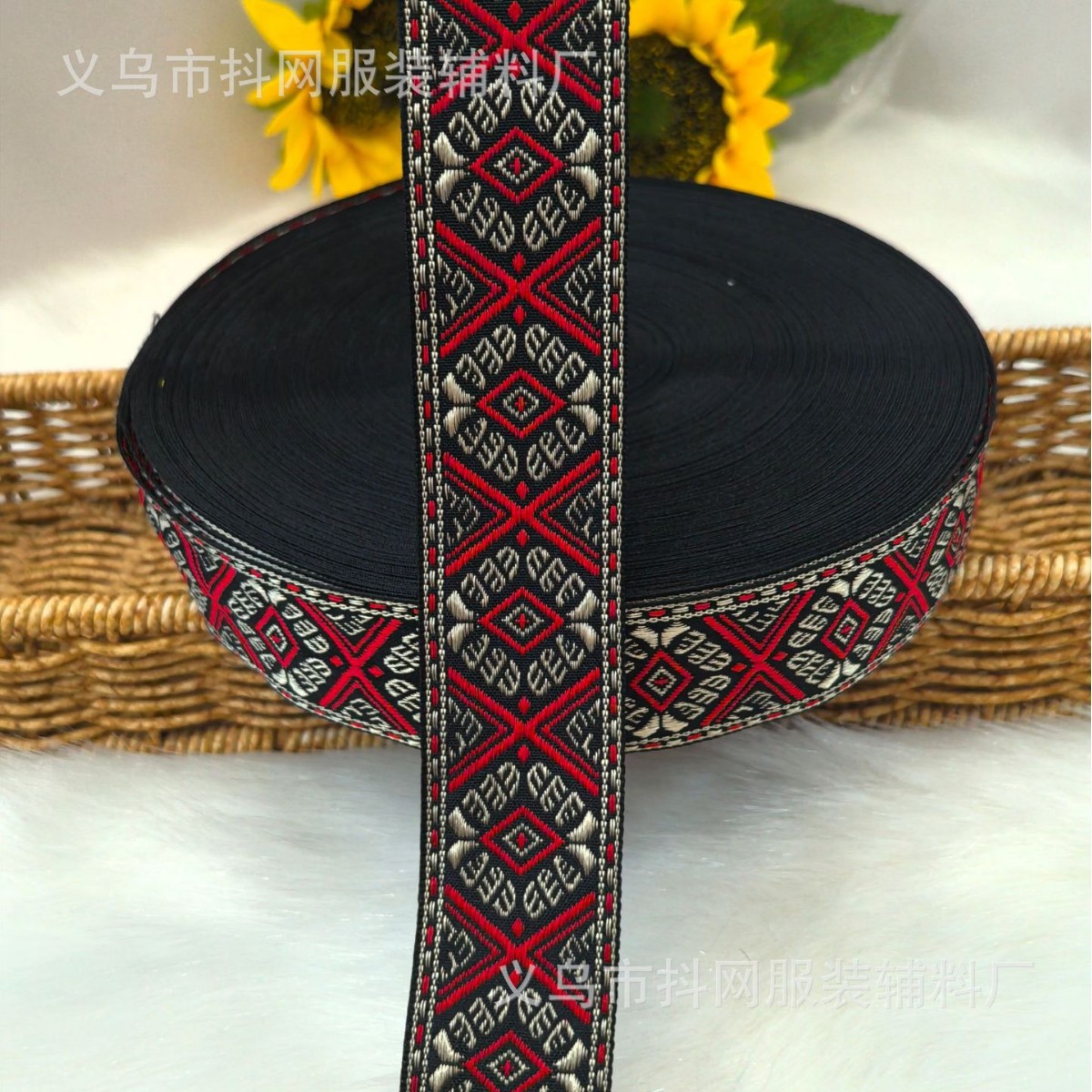 3.2cm-5cm ethnic style jacquard embroidery webbing performance costume accessories diy gift box packaging tape manufacturer wholesale details Picture