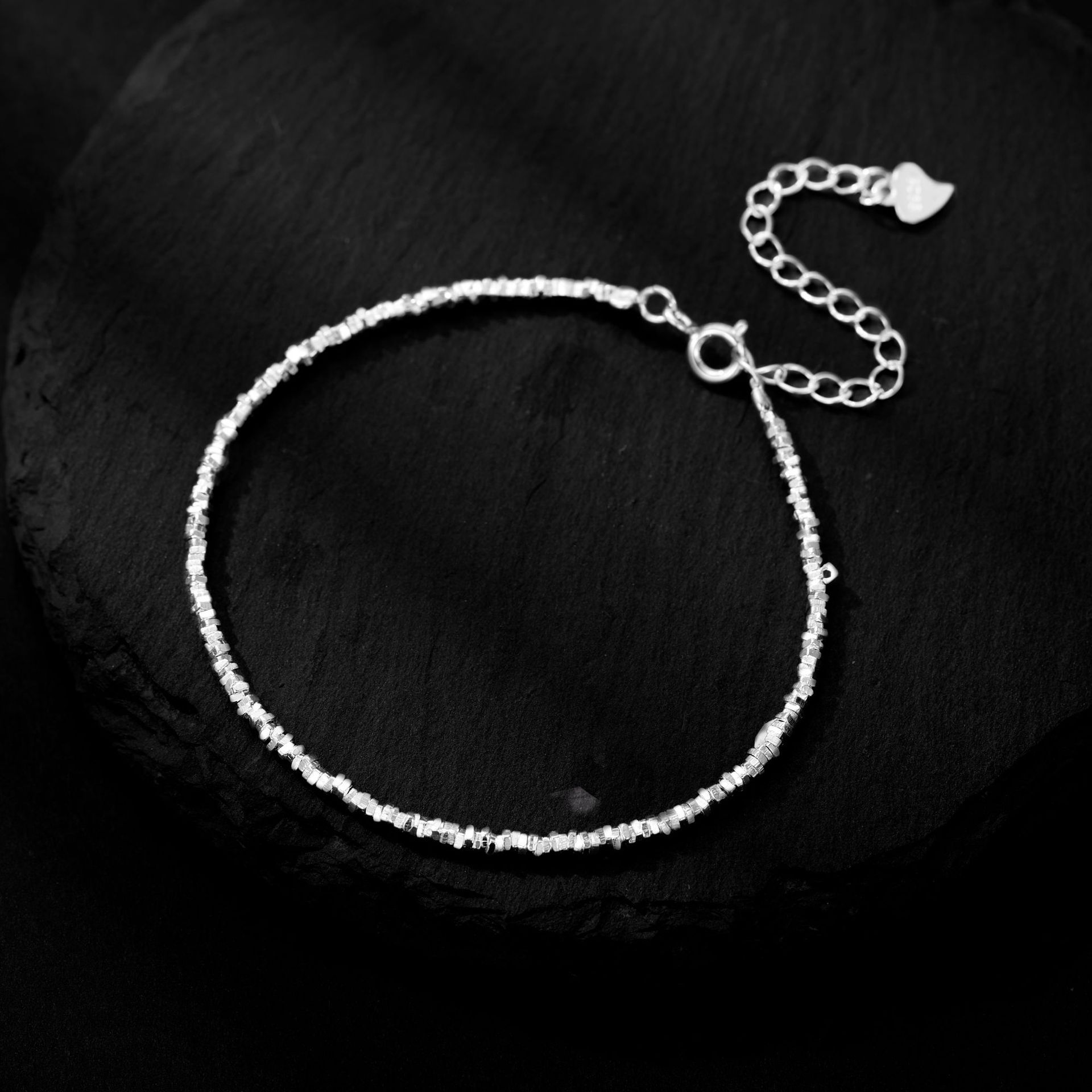 碎银几两手链项链组合女时尚小众百搭气质碎银子锁骨项链