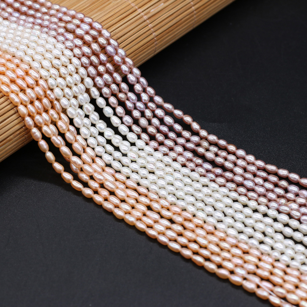 Exquisite natural freshwater pearl rice beads DIY jewelry accessories, handcrafted jewelry necklaces, semi-finished product production and wholesale