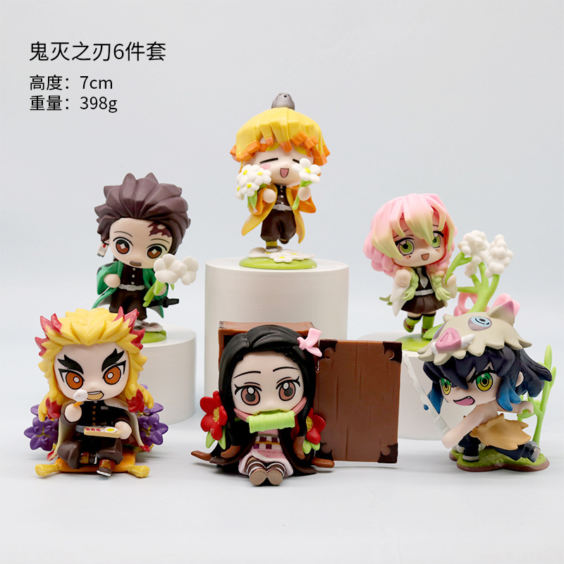 鬼灭之刃 盲盒诞生花手办车载模型摆件炭治郎祢豆子 我妻善逸周边产品图