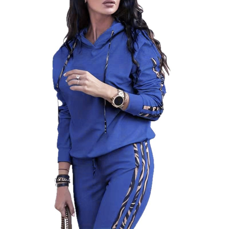 In the spring of 2026, a two-piece set of fashionable and casual solid-color striped sportswear is selling well on Amazon Specification drawing