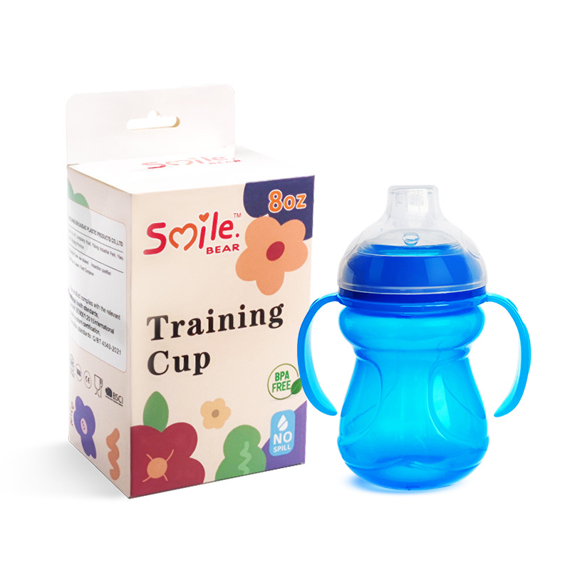 超宽口pp婴儿宝宝鸭嘴杯防漏防呛儿童直饮学饮杯训练水杯彩盒装