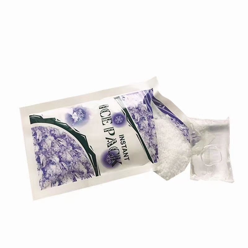 Wholesale of 100G English snowflake ice packs in stock, disposable cold compress cooling ice packs, quick-cooling external injury ice packs Item Picture