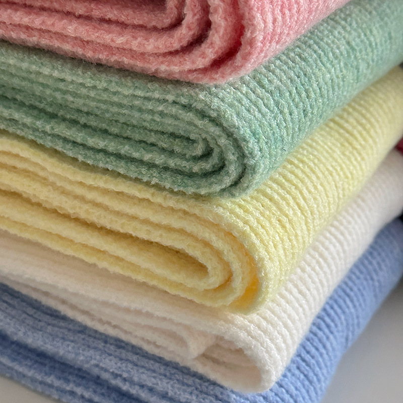 One-piece consignment of Japanese-Korean style woolen scarves, women's knitted woolen warm solid color, autumn and winter small scarves, college style, couple's street stall wholesale details Picture