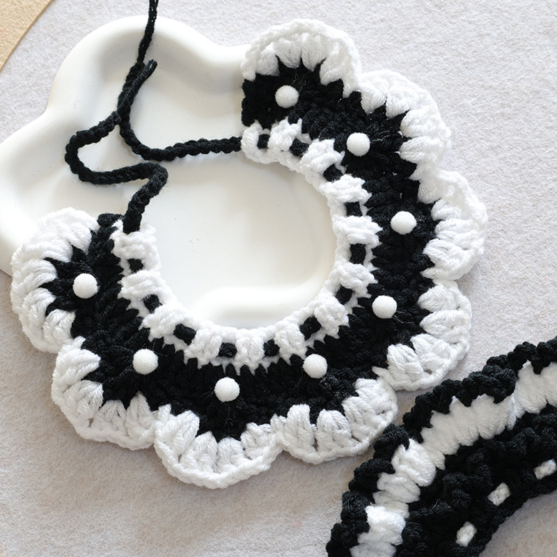 猫咪围巾手工针织项圈宠物围脖小香风披肩小猫狗狗可爱装扮围兜
