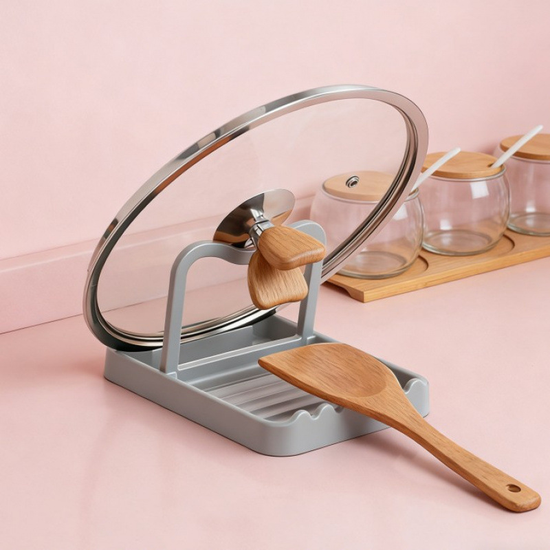 Pot Lid Rack, Countertop, Spatula Storage Rack, Spoon And Spatula Stand, Draining Rack, Kitchen Storage, Kitchenware Draining And Storage Specification drawing