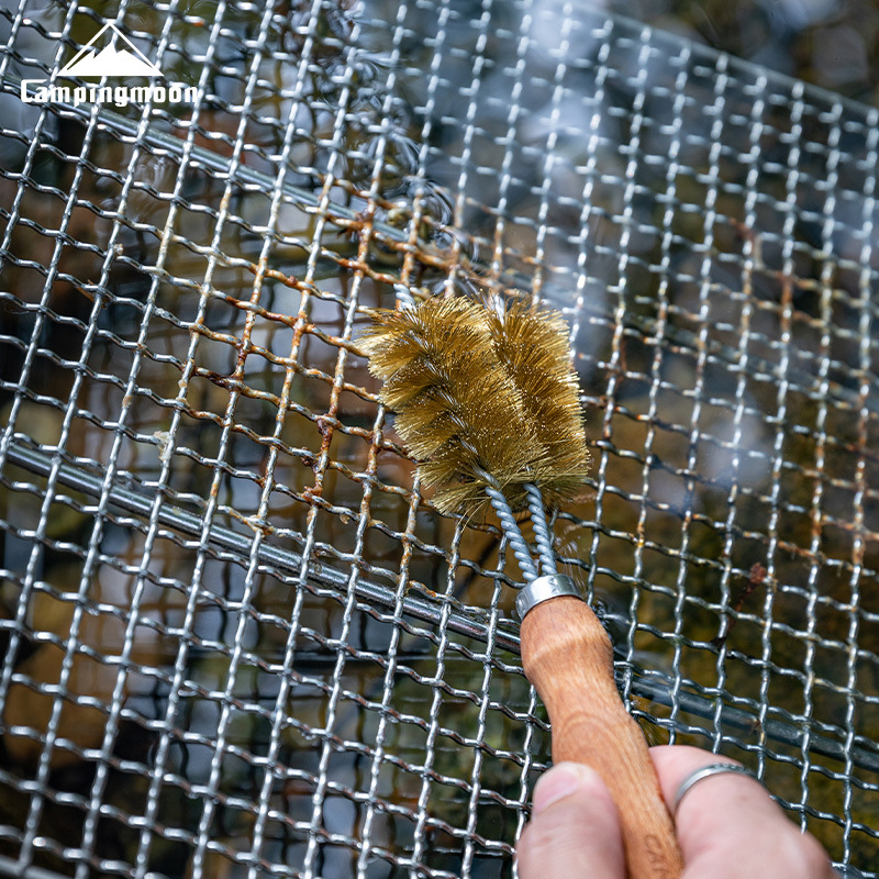 柯曼SJ-16黄铜丝烧烤清洁烤炉网清洁洗锅烧烤架长柄工具刷子细节图