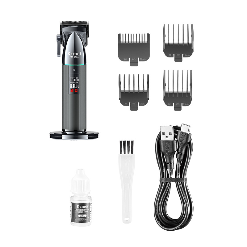 Cortador de pelo komy ultra silencioso KM-2136 barbershop profesional cortador de pelo eléctrico con pantalla digital ajustable cortador de pelo eléctrico Item Picture