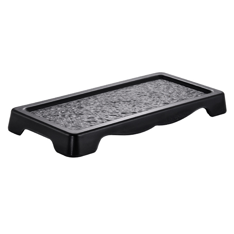 Melamine plates, black plastic flat plates, round cake plates, Japanese sushi plates, pastry plates, Western plates, commercial use in restaurants Specification image