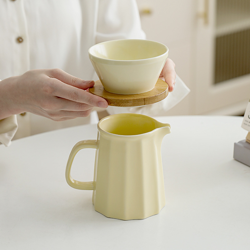 Coffee sharing pot, ceramic filter cup, hand-brewed coffee pot, V60 filter, filter screen, drip filter, ceramic filter cup set