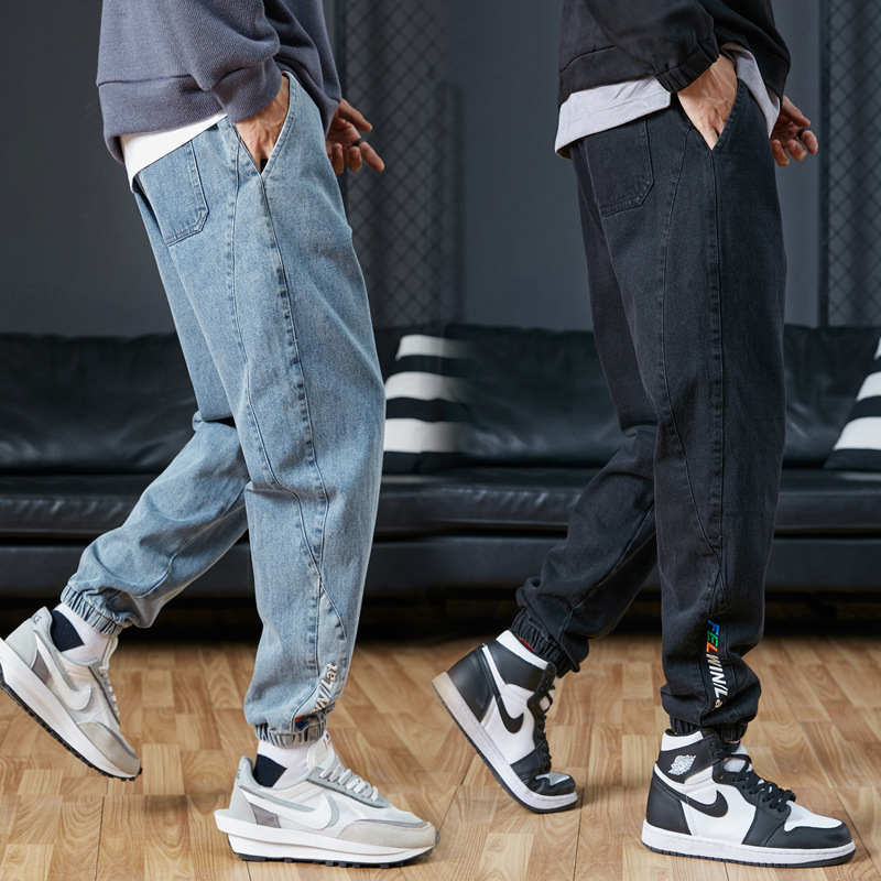 Cotton jeans, loose autumn and winter bestsellers, casual workwear, Korean trend, plus-size, versatile, cross-border, Harun, tight-fitting trousers for men Application Scenario