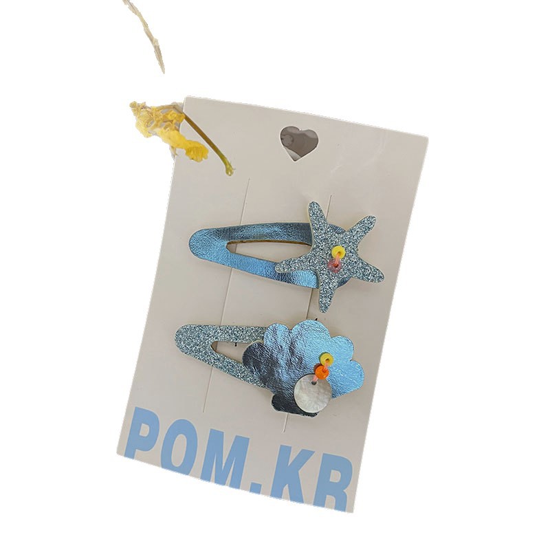 Nueva versión coreana ins ocean set niños clip de pelo lentejuelas arco broken hair breaking clip bebé par de cabellos tarjeta de pelo mujer Item Picture