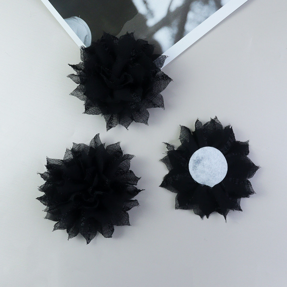 12CM压皱纹理小清新爪子花朵元素服装辅料鞋花配件钥匙扣配饰饰品详情图4