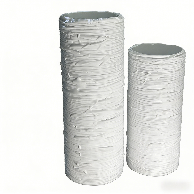 A new simple and elegant fiberglass floor-standing ceramic vase, an expensive soft decoration item for office rooms Item Picture