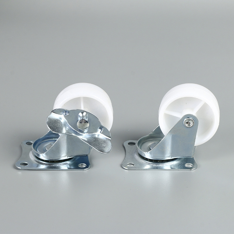 White nylon casters 1-inch, 1.25-inch, 1.5-inch, 2-inch hand trailer, directional wheels, universal brake wheels, industrial casters Application Scenario