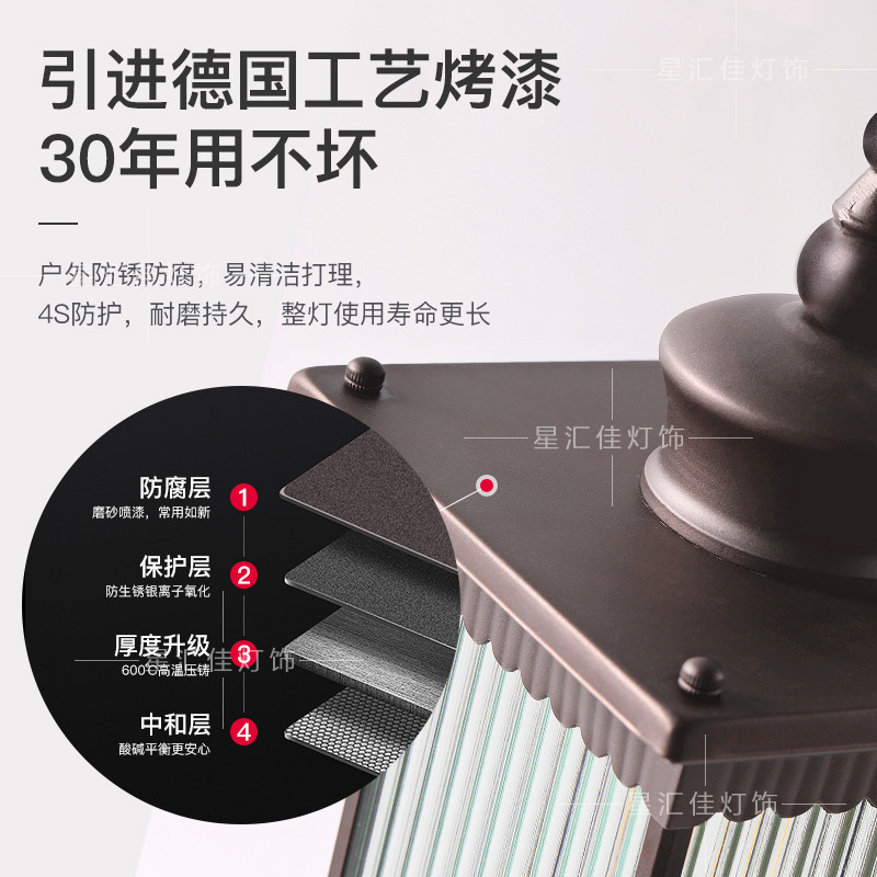 Modern Chinese-style outdoor wall lamps with waterproof features for villas, courtyards, retro outdoor balconies, and columns on both sides of the main entrance Item Picture
