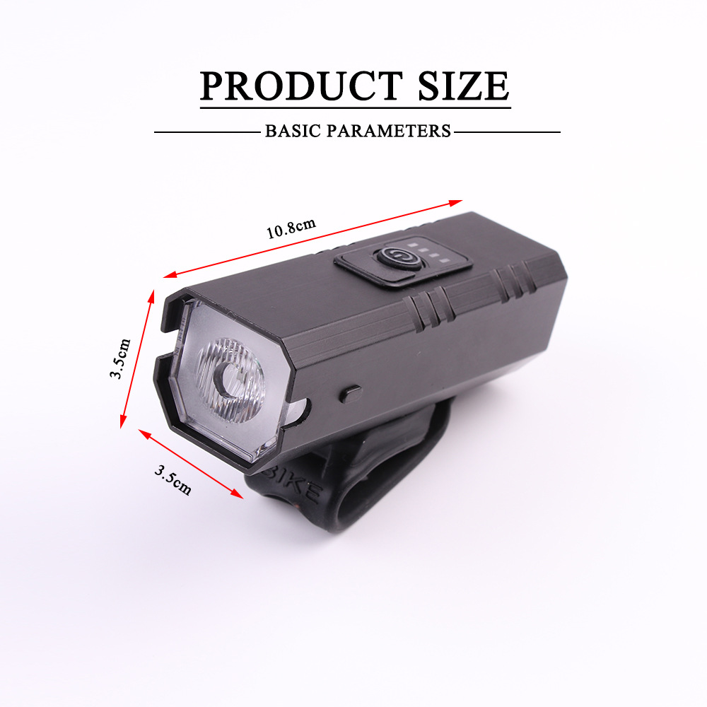 新款单双T6自行车灯 内置USB充电红蓝警示户外夜骑山地强光照明灯细节图
