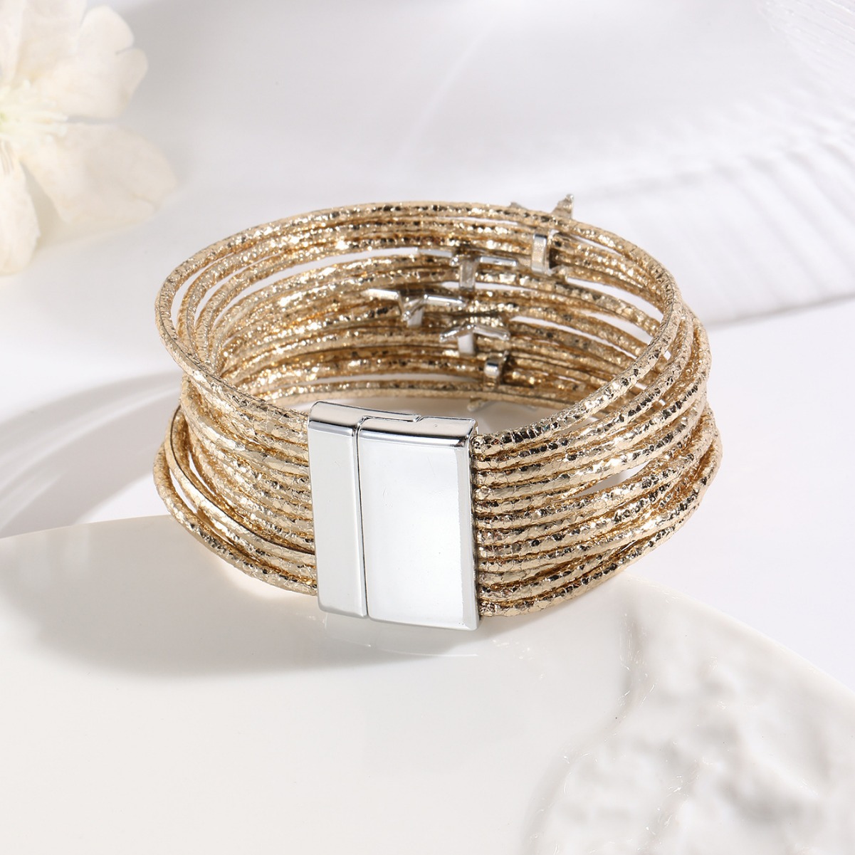 铜微镶手环/925银镯/手镯/猫眼手镯/手镯配件产品图