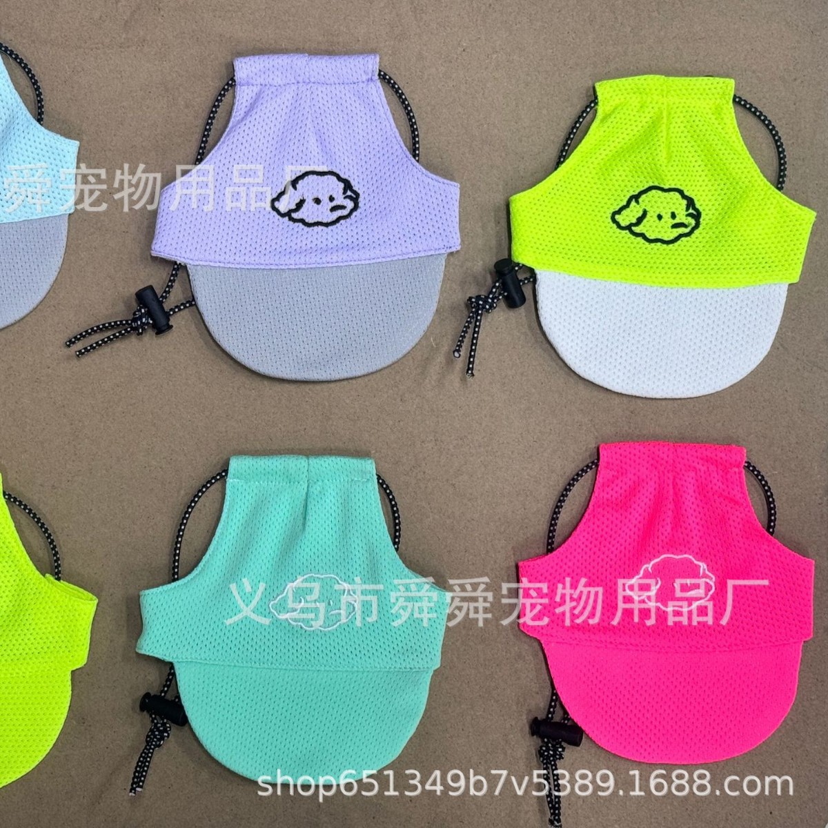 宠物狗狗猫咪帽子春夏外出遮阳防勒帽防脱可调节绳扣鸭舌帽