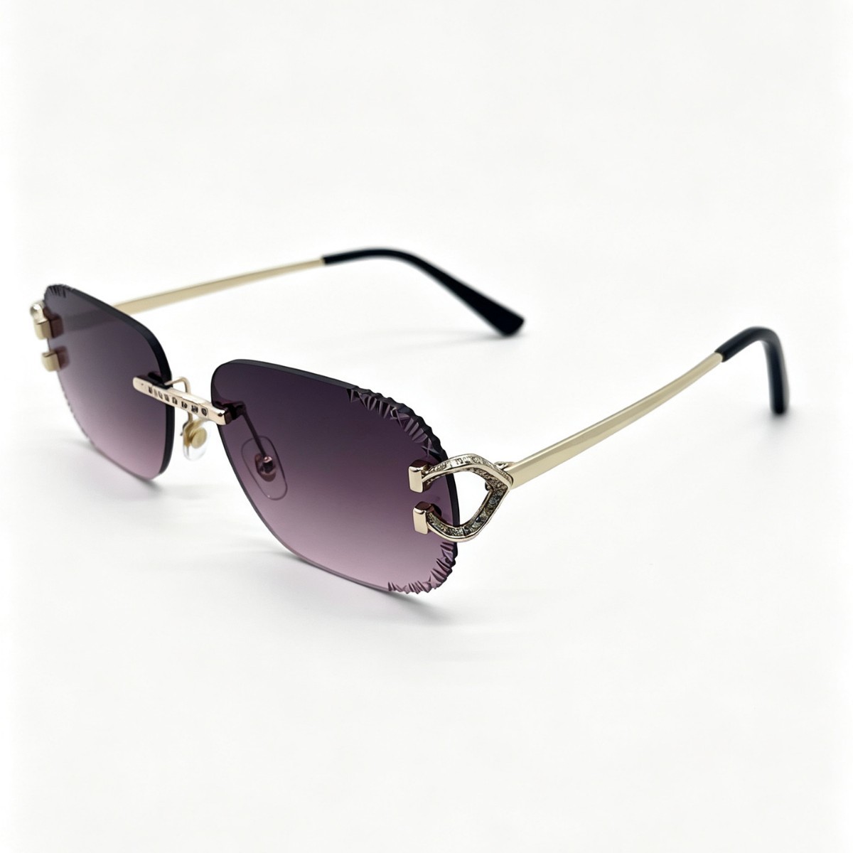 New cross-border frameless rectangular sunglasses, decorative sunglasses, metal temple, fashionable and cool glasses, unisex Application Scenario