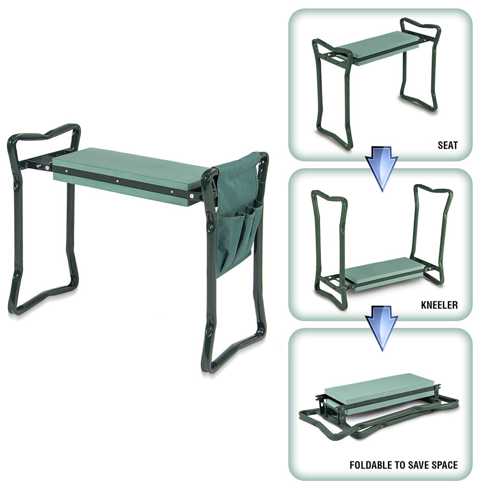Garden kneeling stool to sit knelt GardenkneelerFoldingChair kneeling chair garden gardening tools details Picture