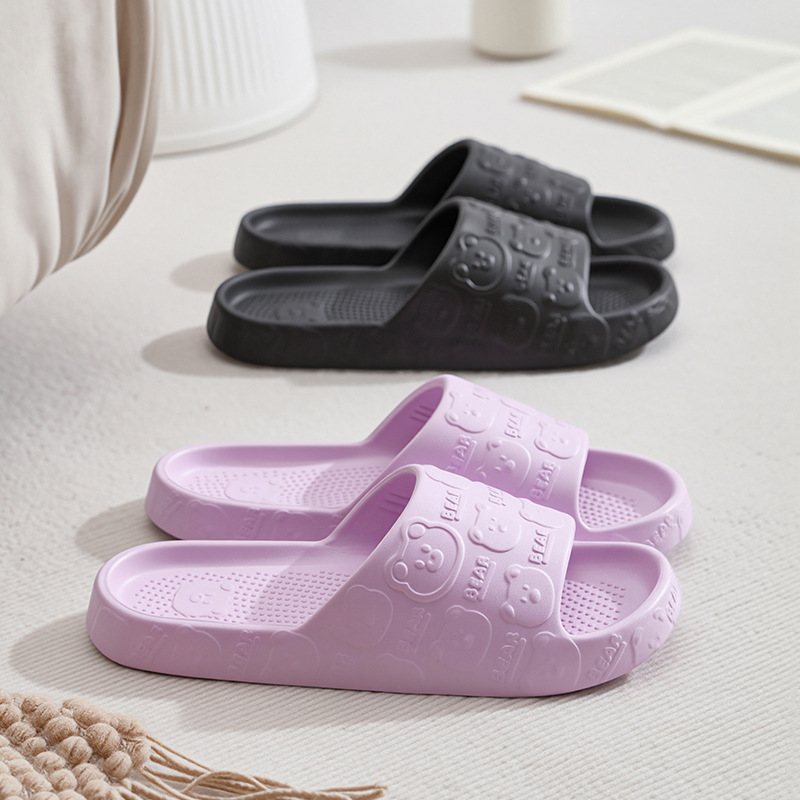 New foreign trade cartoon flip-flops for beach and home use, soft-soled eva flip-flops for outdoor wear on the beach, couple style wholesale Specification image