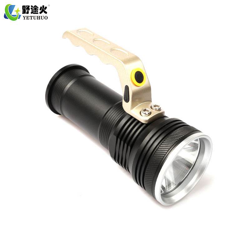 Aluminum alloy outdoor long-range lighting flashlight, charging portable lamp, LED patrol xml-t6 high-intensity searchlight details Picture