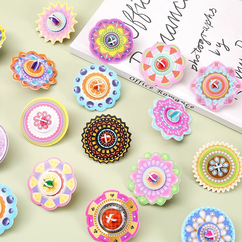 DIY children's 3D paper jigsaw puzzle gyroscope, school class prizes, student game toys, ground promotion small gifts Specification image
