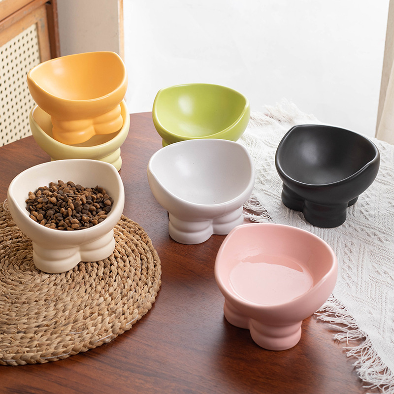 Pet colored ceramic bowls, pet feeding bowls, pet supplies, pet automatic water dispensers, dog bowls, pet feeders, pet tableware, pet feeding supplies, durable and easy to clean