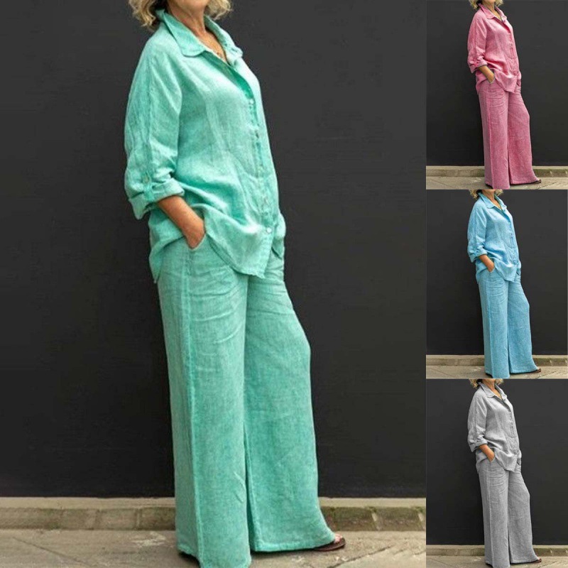 New women's shirt set for foreign trade, 2025 casual urban set, independent station women's clothing, AliExpress, Amazon full figure