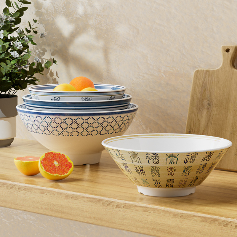 Wholesale of A5 melamine tableware, conical bowls, commercial noodle bowls, spicy hot pot bowls, round ramen bowls, and special bowls for noodle restaurants Specification image