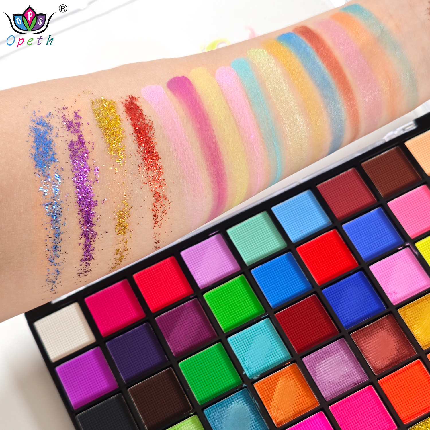 Wholesale of 54-color body painting paints for Halloween face, facial painting cream and oil painting sets, which are popular in foreign trade Specification image