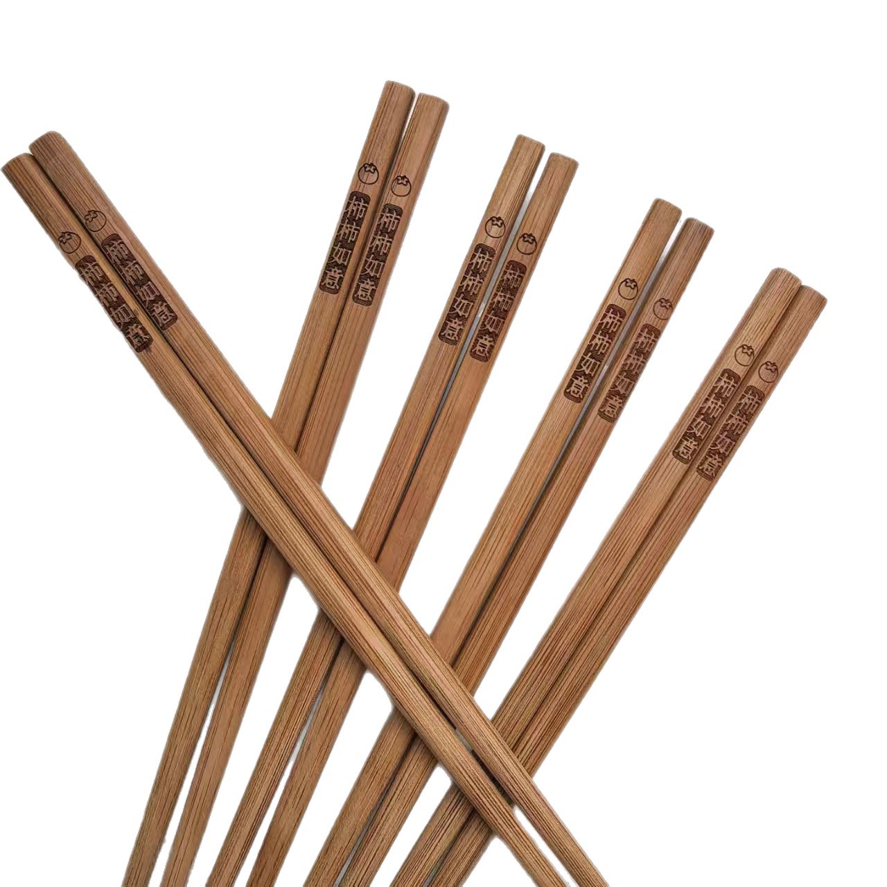 Carbonized Nan bamboo chopsticks for home use, high-end, unpainted, unwaxed, anti-mold, 10 pairs of deep-carbonized bamboo chopsticks, wishing you all the best Item Picture