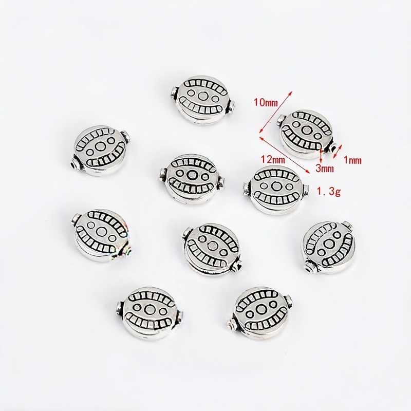 New ancient silver fashionable retro straight hole bead diy bracelet, bangle, necklace, beaded and scattered bead spacer jewelry accessories Application Scenario