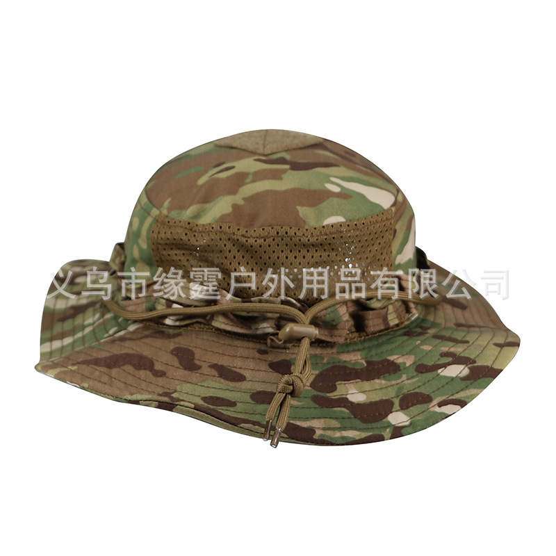 跨境货源大檐渔夫帽 户外钓鱼帽 战术伪装帽多色 夏季遮阳帽现货产品图