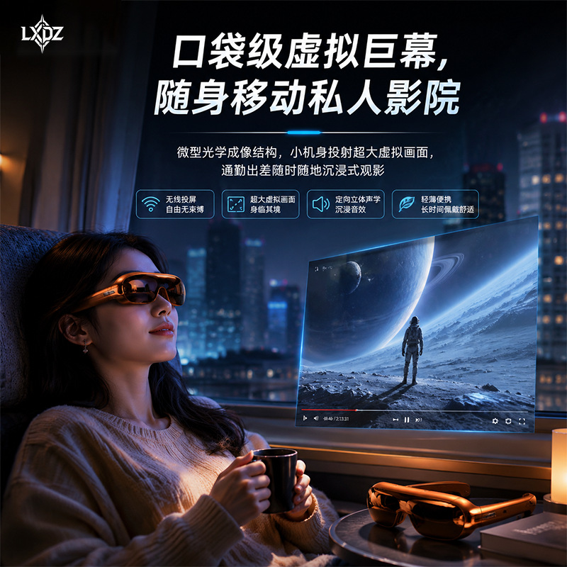 Ai nuevos productos pantalla gigante VR gafas 4K ultra hd pantalla grande DP conexión directa WiFi pantalla de lanzamiento juegos esports 3D cine gafas Specification image