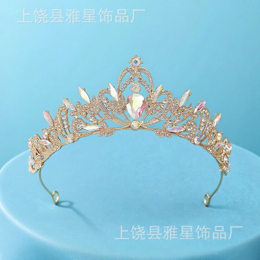 Coreano amazon venta caliente gota de agua corona novia novia tocados cumpleaños princesa corona vestido de banquete accesorios para el pelo Specification image