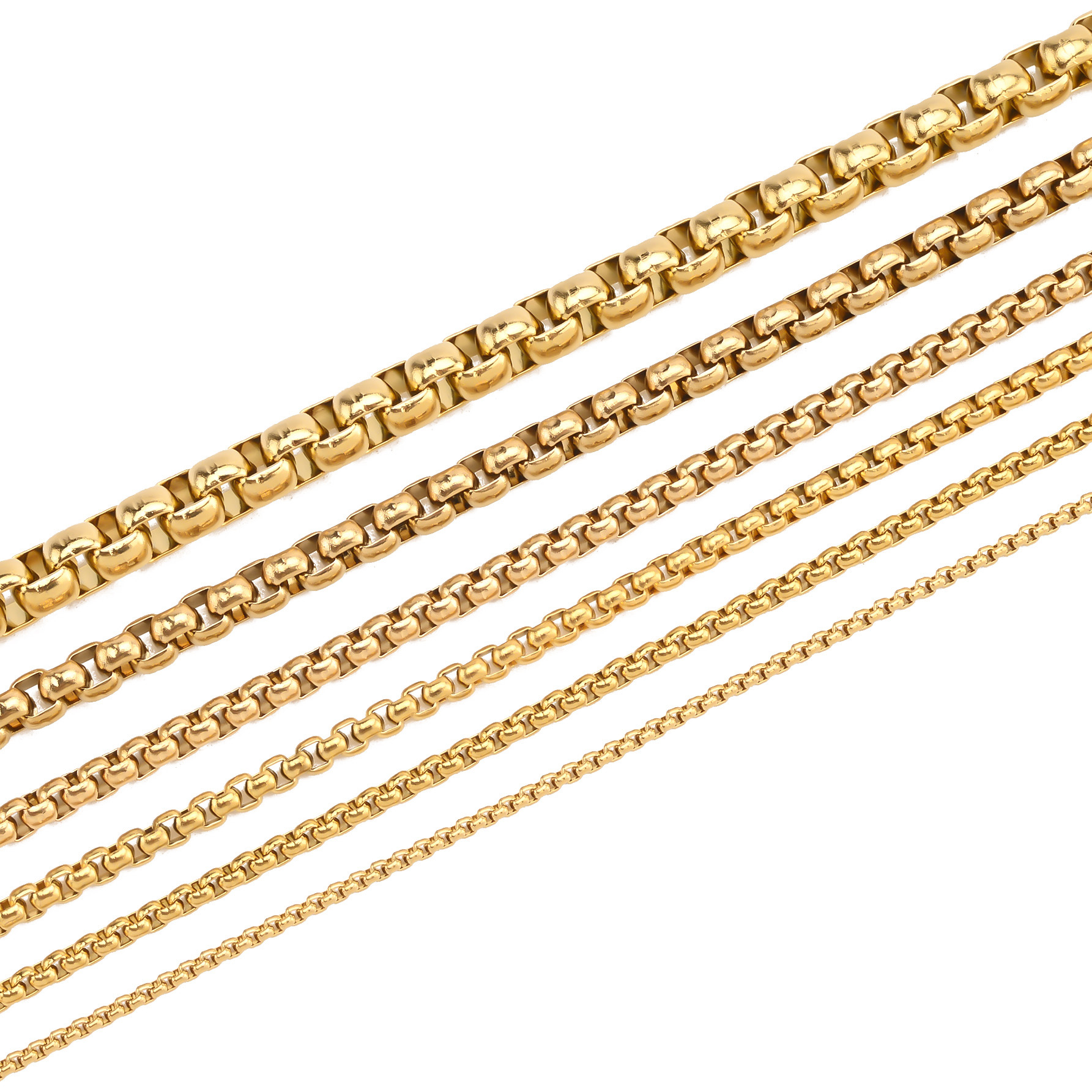 Trendy stainless steel square pearl chain, basic chain, simple and versatile chain wholesale, matching chain, titanium steel DIY chain hanging chain Application Scenario