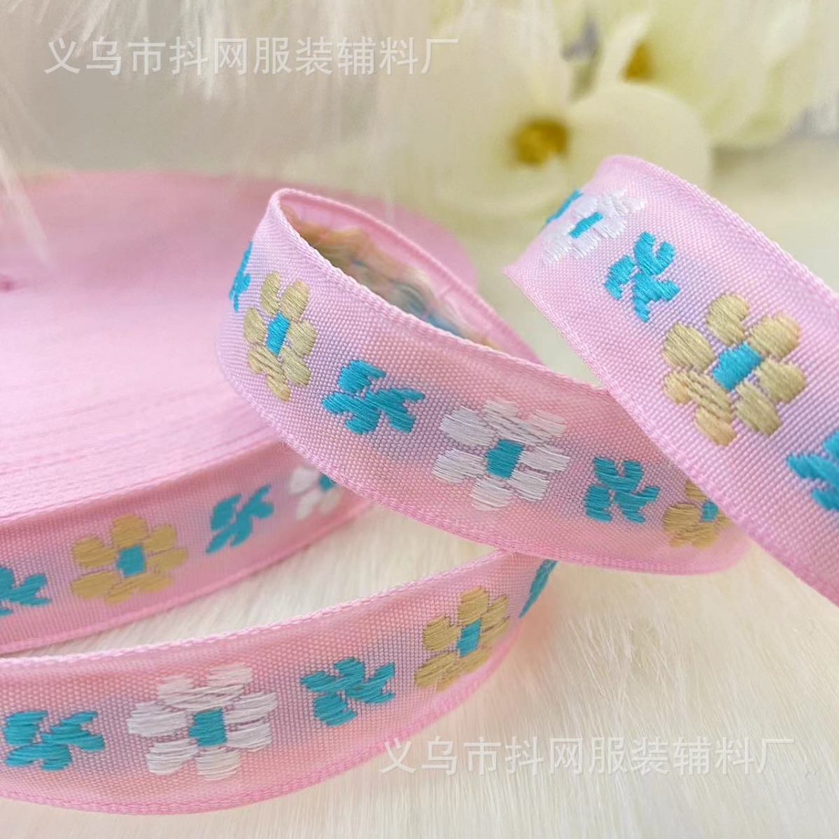 1.4- 2.4cm Spring handmade DIY bow, ethnic style jacquard embroidery, webbing, hair accessories, headwear, and border straps details Picture