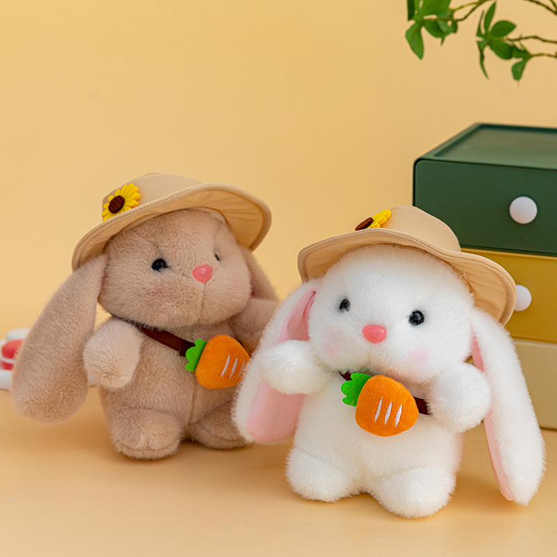 可爱带帽垂耳兔小兔子布丁萌兔公仔毛绒玩具玩偶 娃娃机玩偶挂件