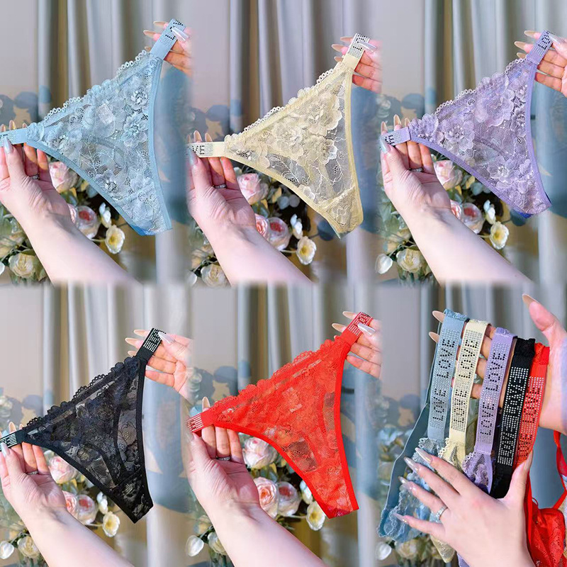 New pure patterned sexy underpants for women: low waist, high elasticity, breathable, comfortable, antibacterial, pure cotton base lace underpants for women Application Scenario