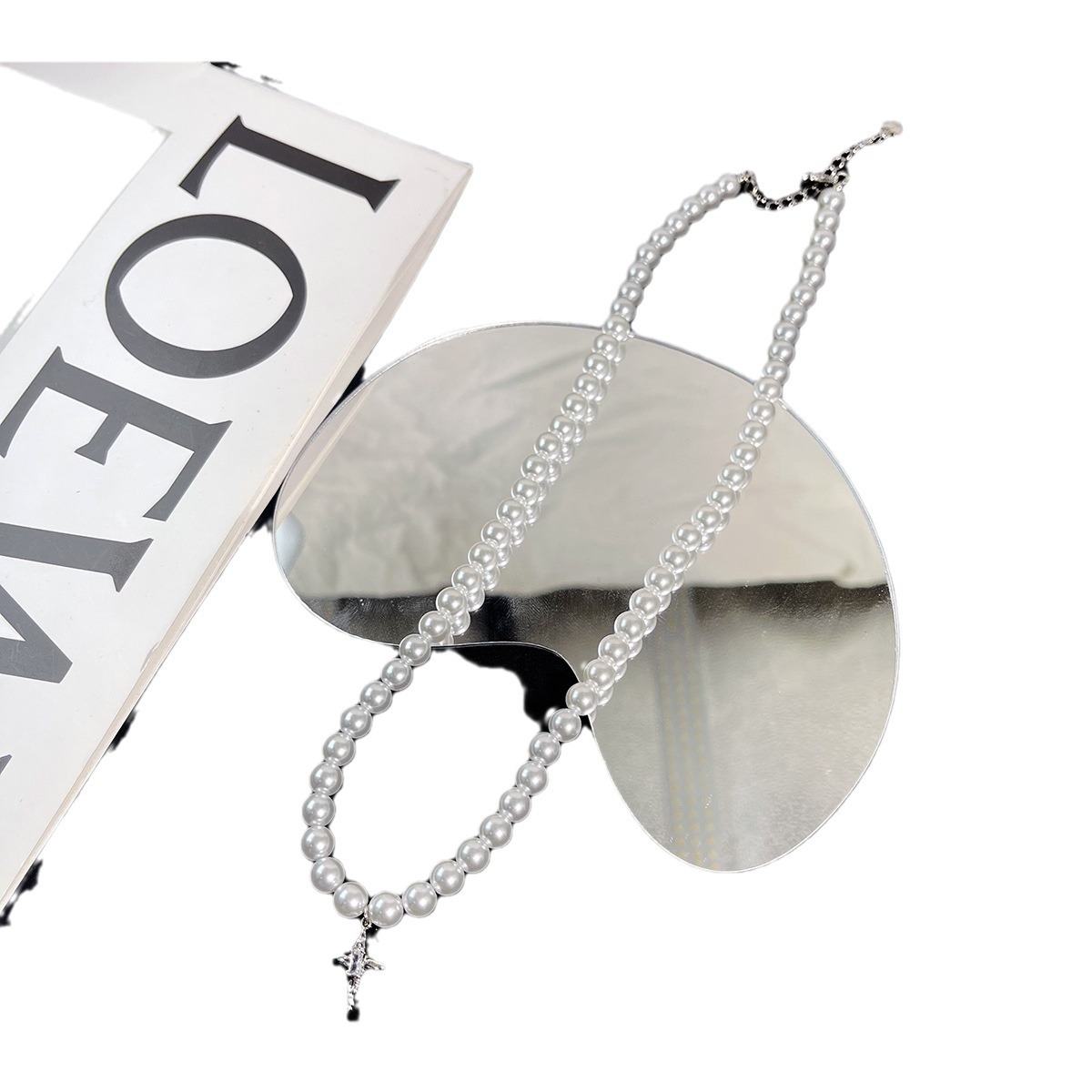 Non-fading starlight patchwork pearl necklace 2024 new style simple pendant necklace, exquisite, shiny, versatile and fashionable Item Picture
