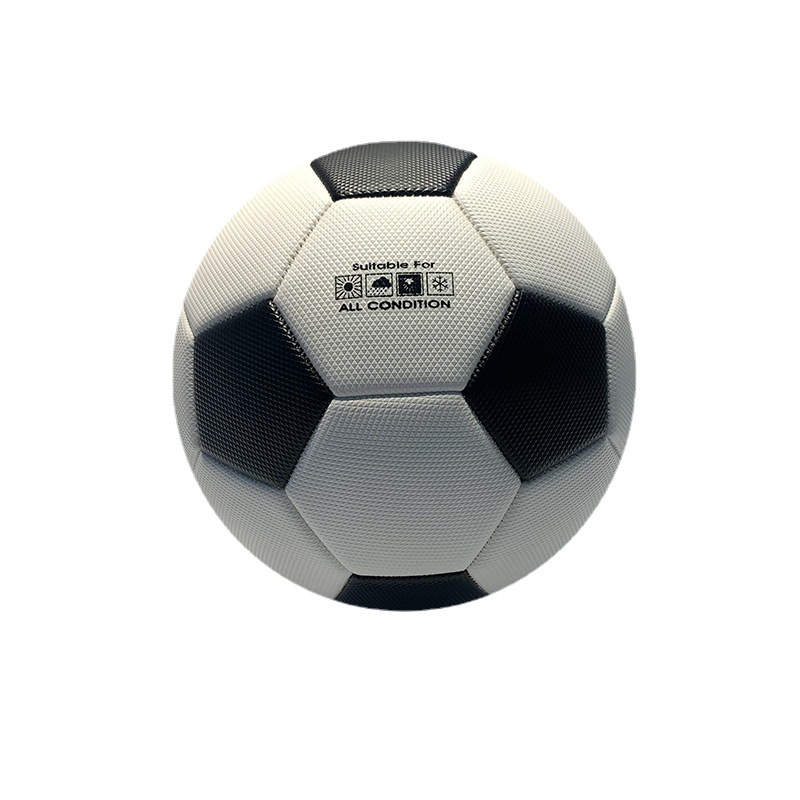 Black and white block diamond pattern machine-sewn footballs for adult and student competitions, No. 5 standard footballs, direct supply and wholesale in stock from the manufacturer Item Picture