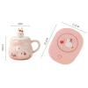 Rabbit Warm Warm Constant Temperature Cup, Heating Coaster, 55-degree Insulated Ceramic Cup, Cute Gift Water Cup, Souvenir Set Item Picture