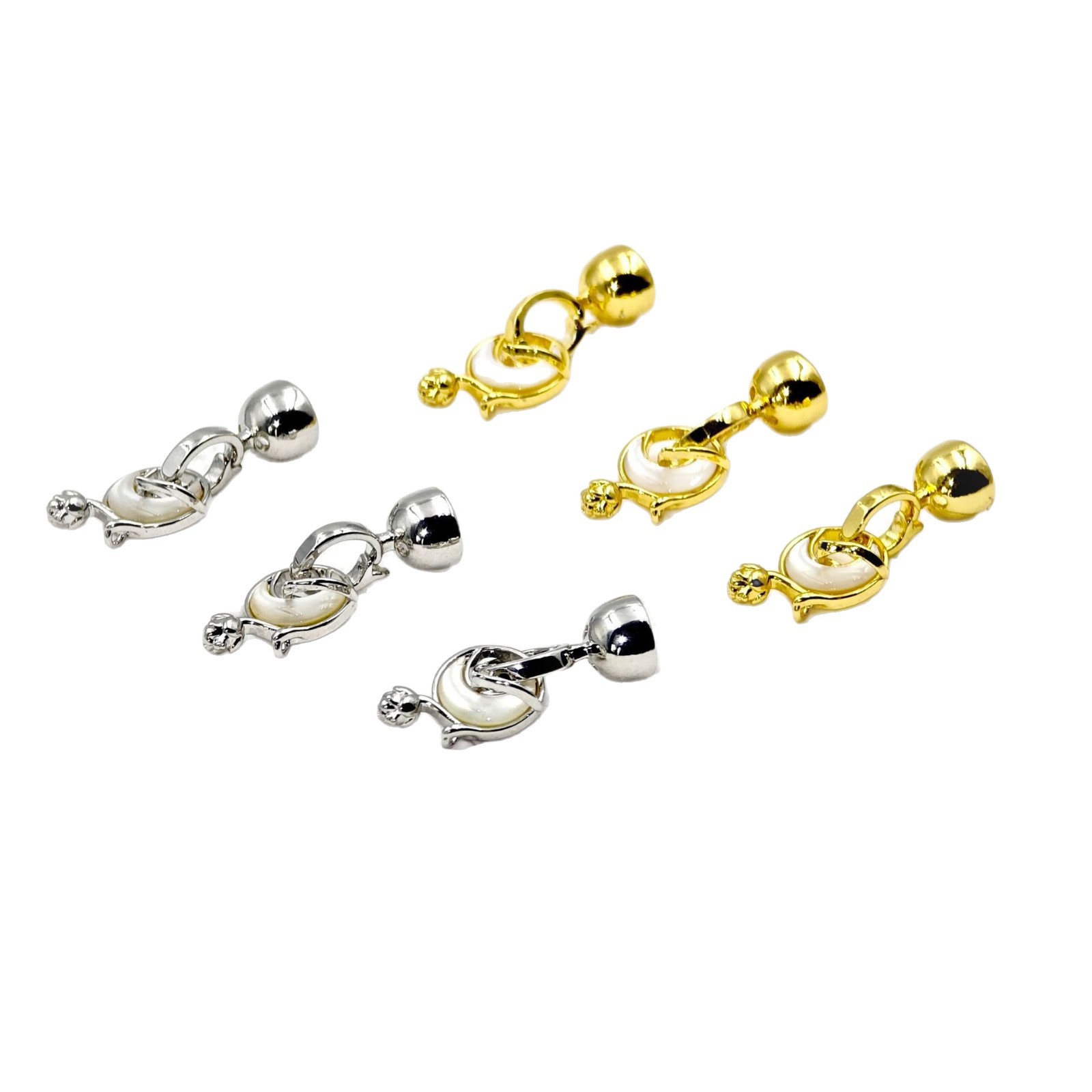 Pearl necklace button, sweater chain buckle, diy handcrafted bracelet buckle head, micro-inlaid moon shell joint buckle Item Picture