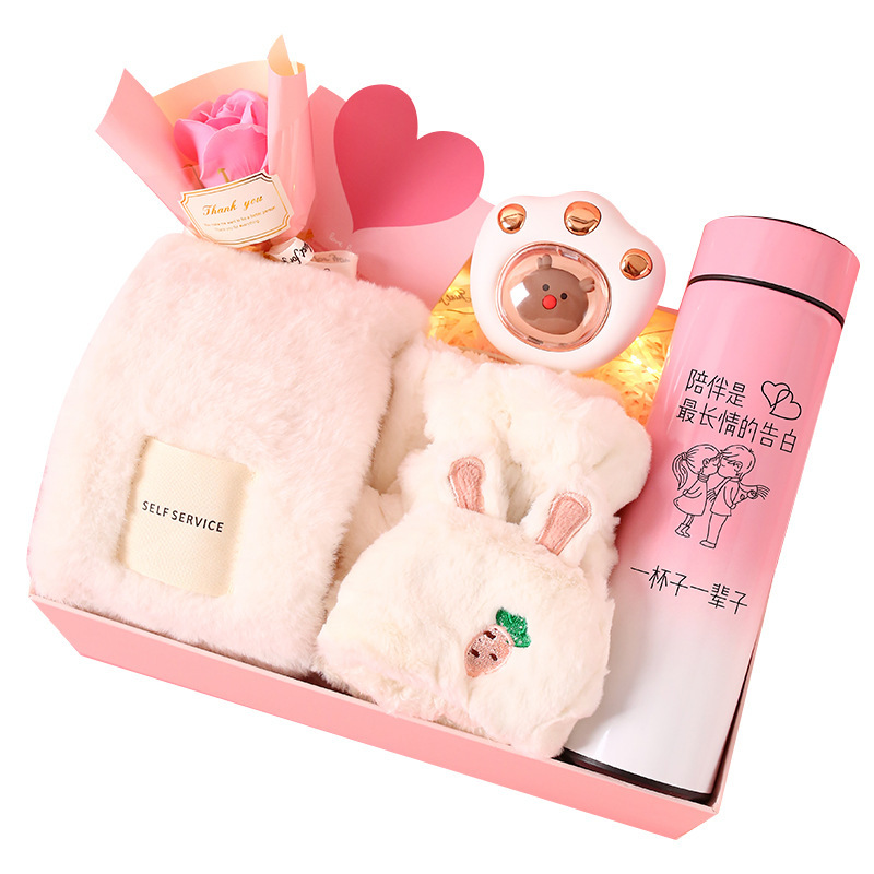 Christmas gifts for my girlfriend: scarf, gloves, thermos cup, hand warmer, gift box set, creative and practical birthday presents Item Picture