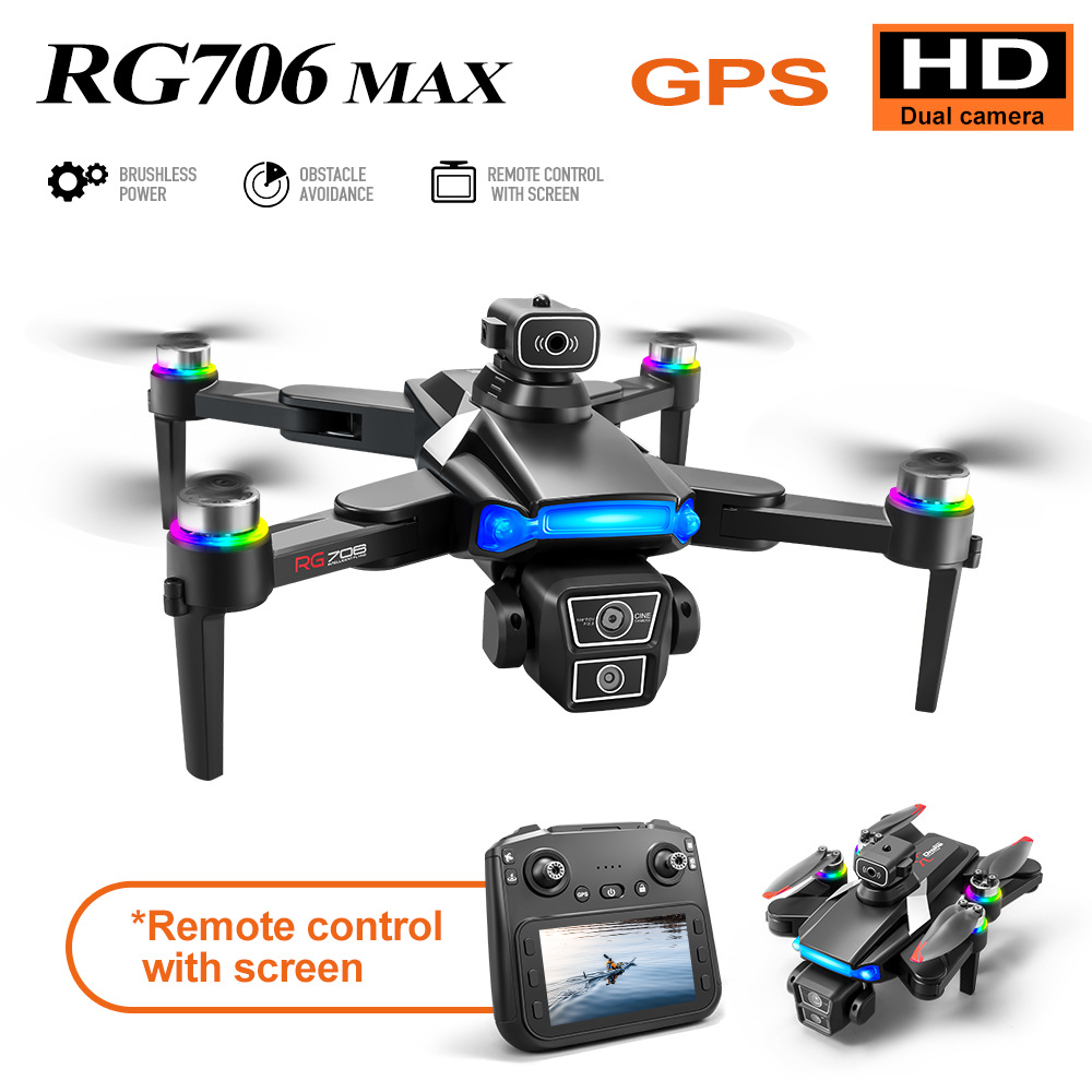 RG706MAX跨境无人机屏控无刷GPS避障双摄航拍遥控飞机外贸drone