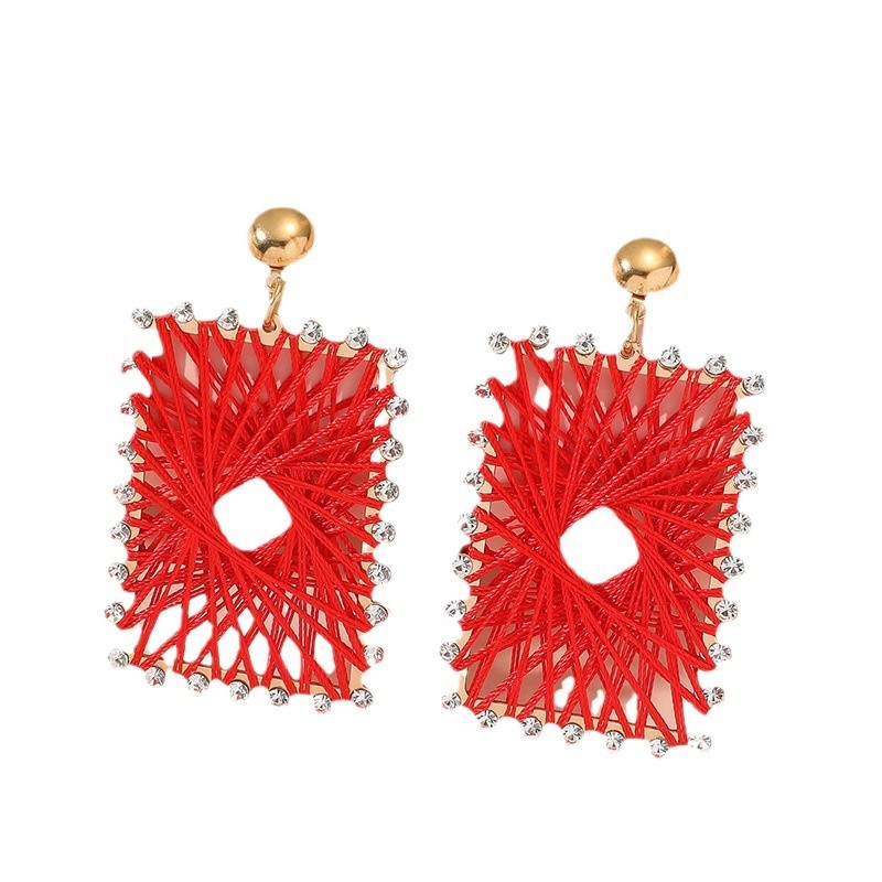 Factory wholesale hand-woven vintage earrings, wrapped stud earrings and earrings, exquisite, light luxury and artistic style Item Picture