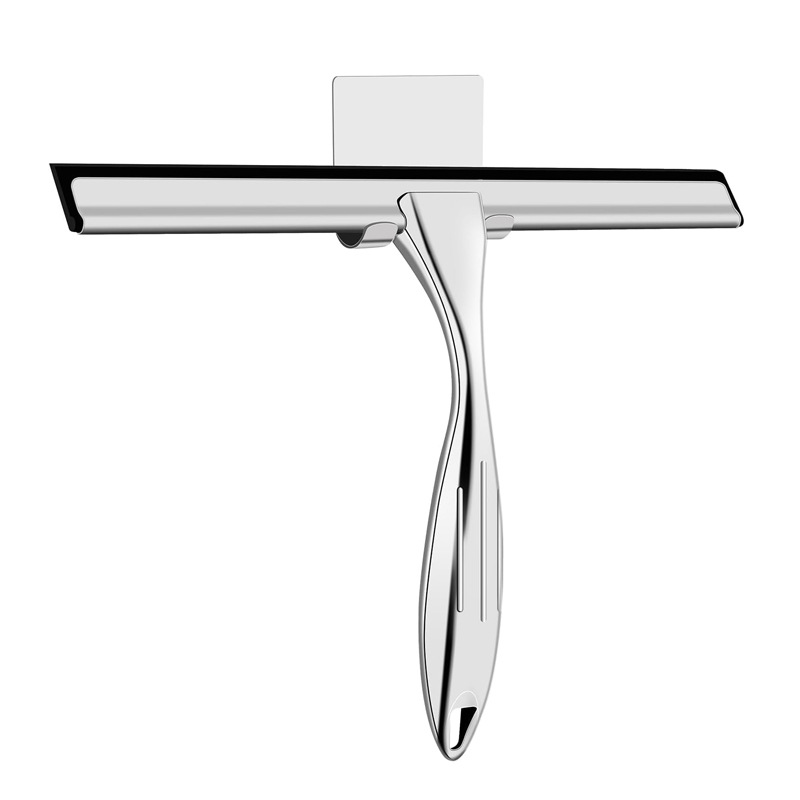 现货刮水器锌合金刮窗器专用玻璃刮清洁器配挂钩不锈钢玻璃刮水器白底实物图